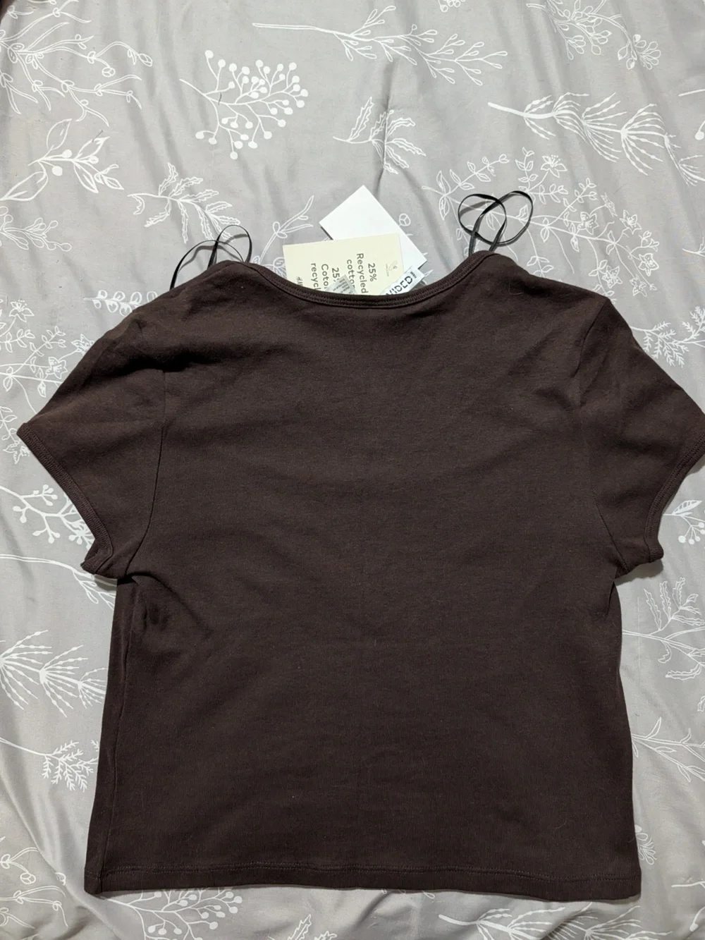 Divided Brown Women's Crop Top - Picture 2 of 3